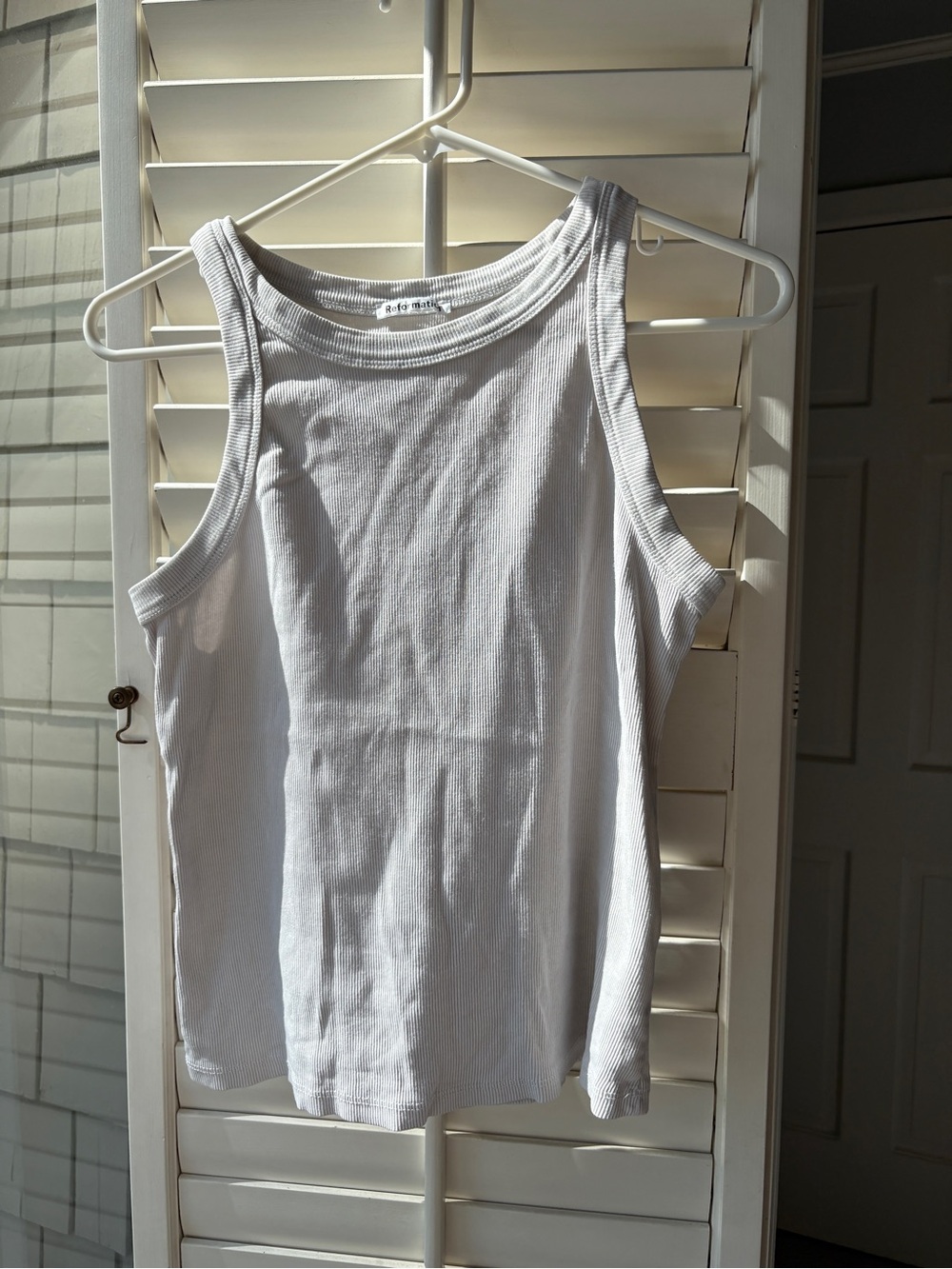 Reformation White Ribbed Tank
